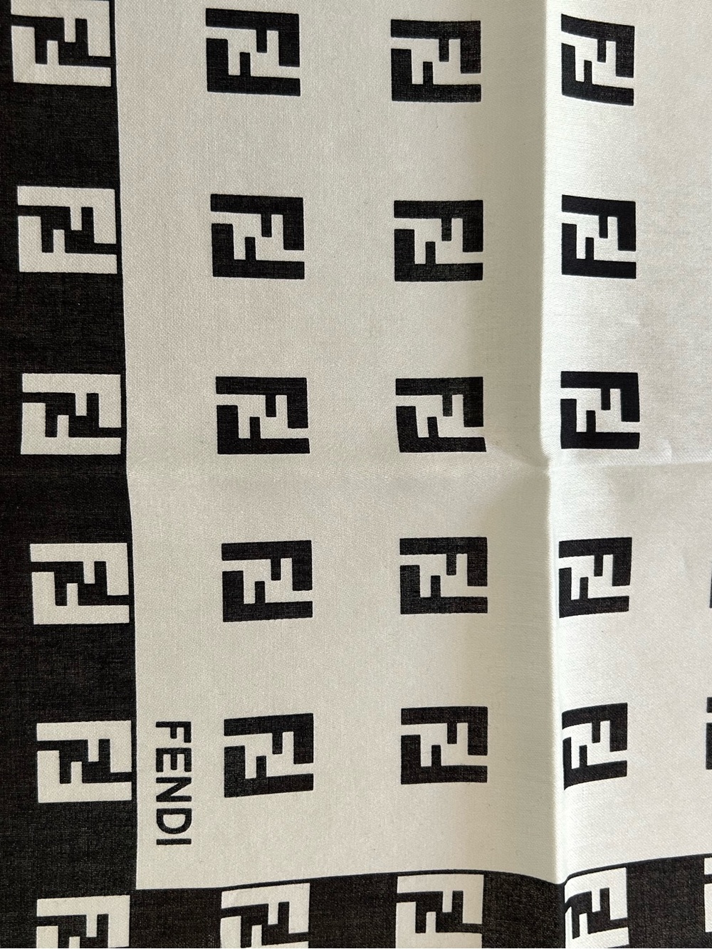 Vintage Fendi Bandanna Scarf Black & White